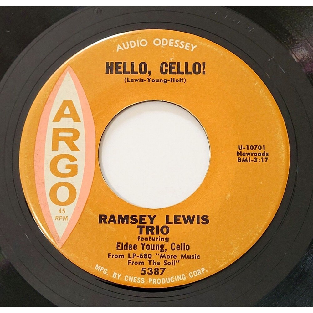 Ramsey Lewis Trio Hello, Cello!/Blues For The Night Owl 45 RPM Argo EX Jazz '61